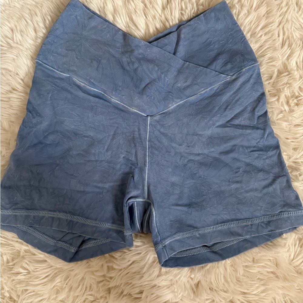 Blue High-Waisted Shorts